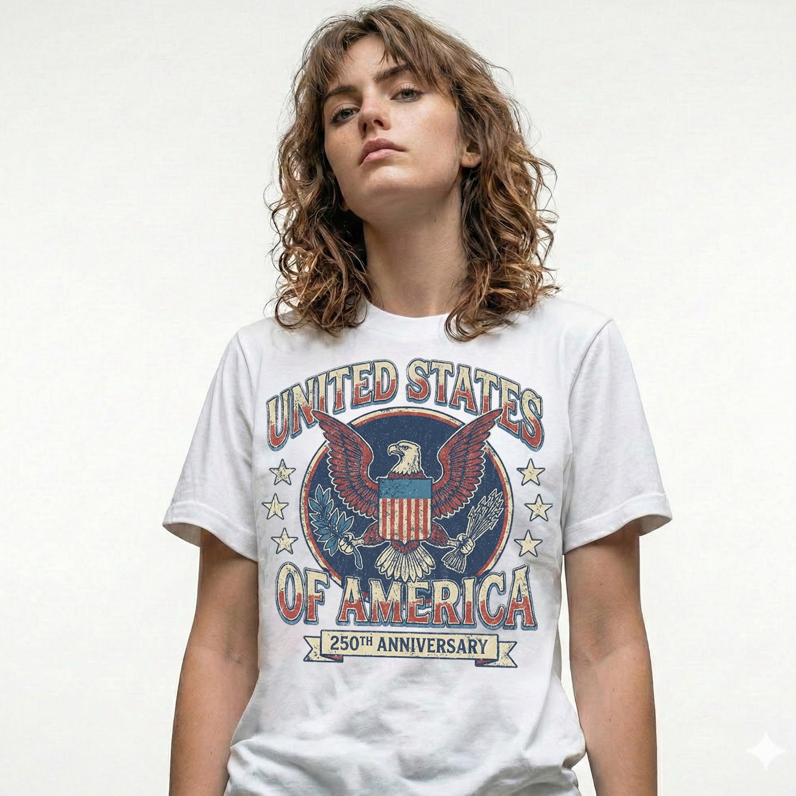 United States Of America 250th Anniversary Eagle Crest Vintage T-Shirt gallery