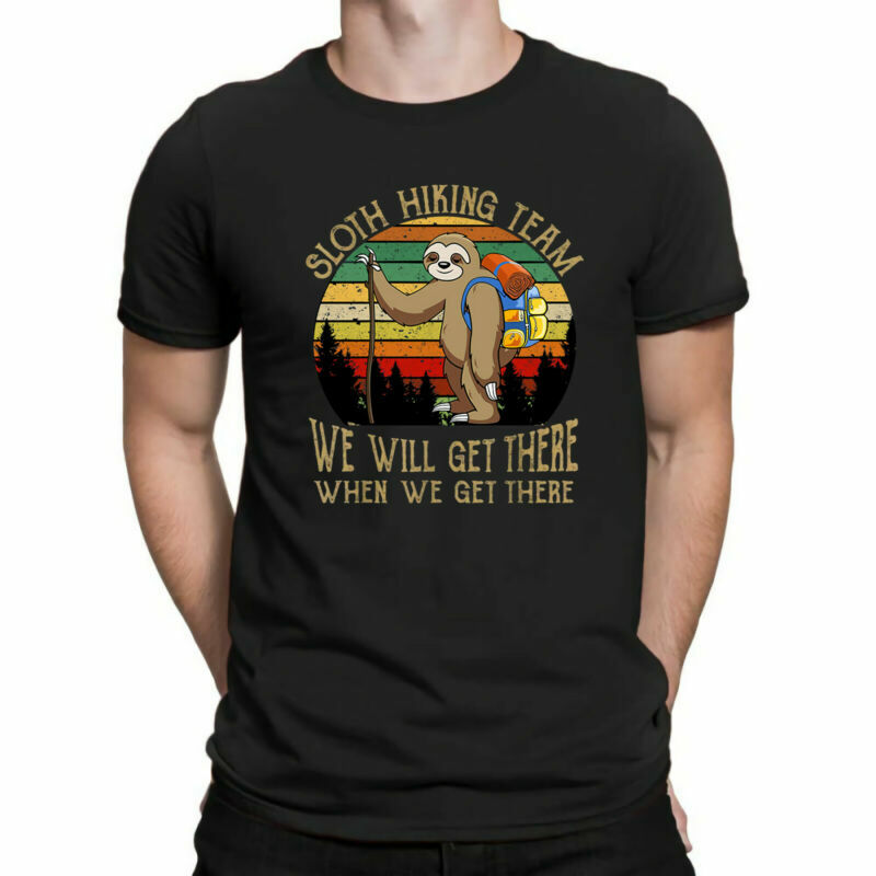 Sloth Hiking Team We Will Get There Funny Sloth Lover Hiking Traveling T-shirt gallery