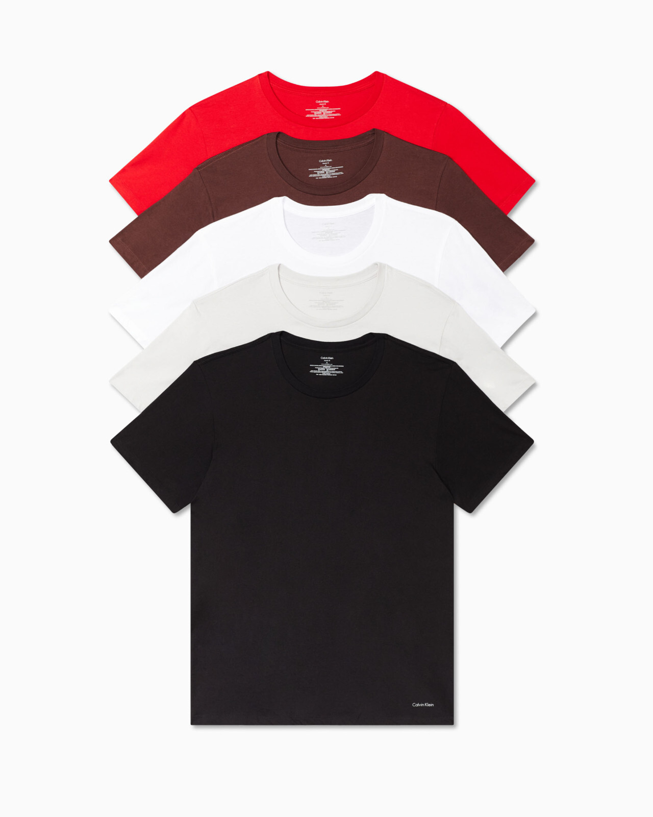 Calvin Klein Men’s NB143094 Cotton Classics 5 Pack Crew neck T-Shirts Small