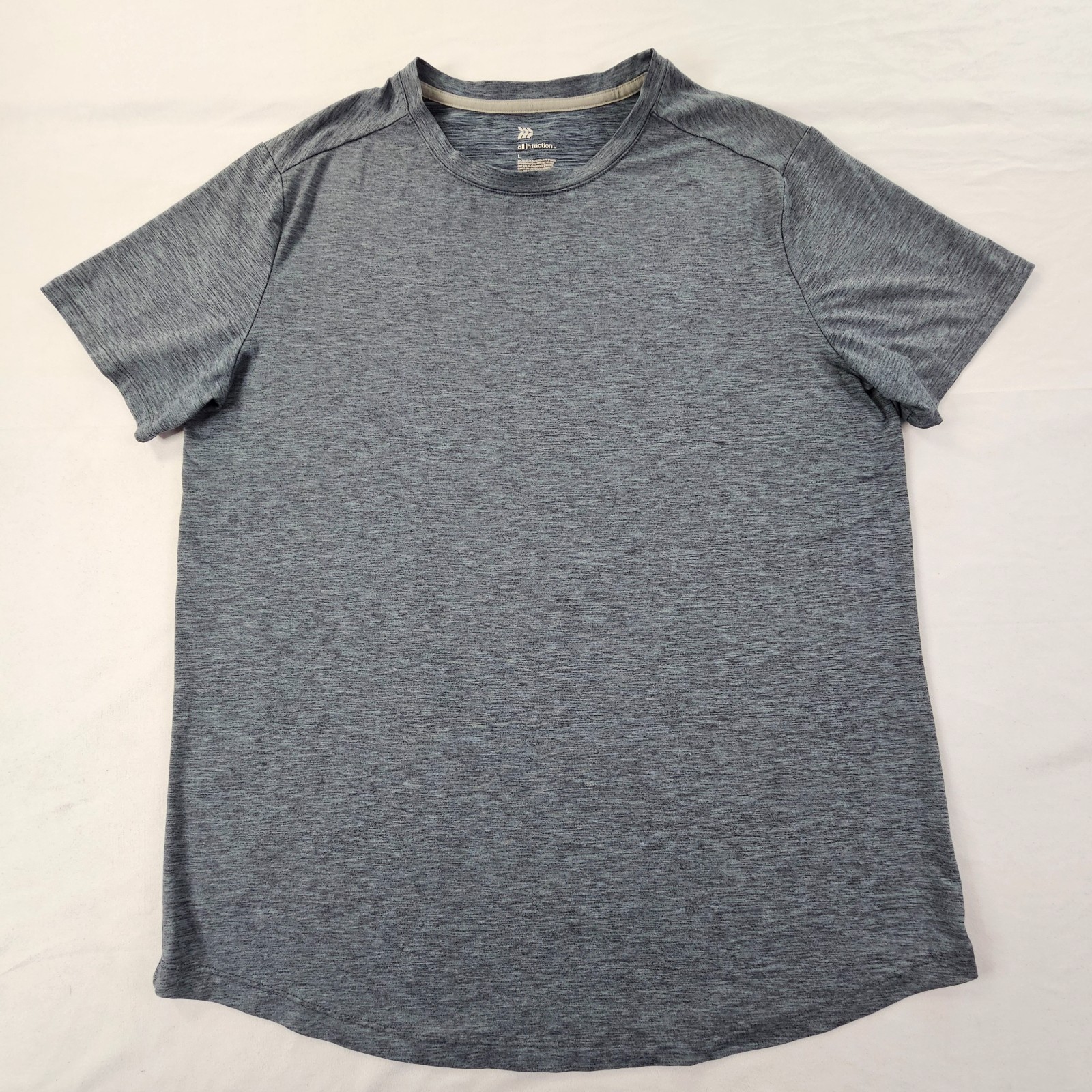 All in Motion Gray Short Sleeve Polyester Spandex Performance T-Shirt Men's L gallery