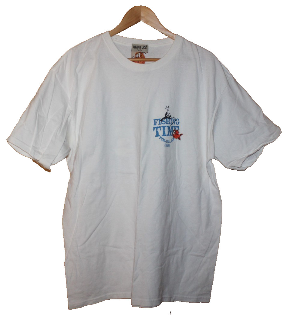 Pirana Joe White Double-Sided Cotton Fish Cozumel Graphic T-Shirt - XL NEW gallery