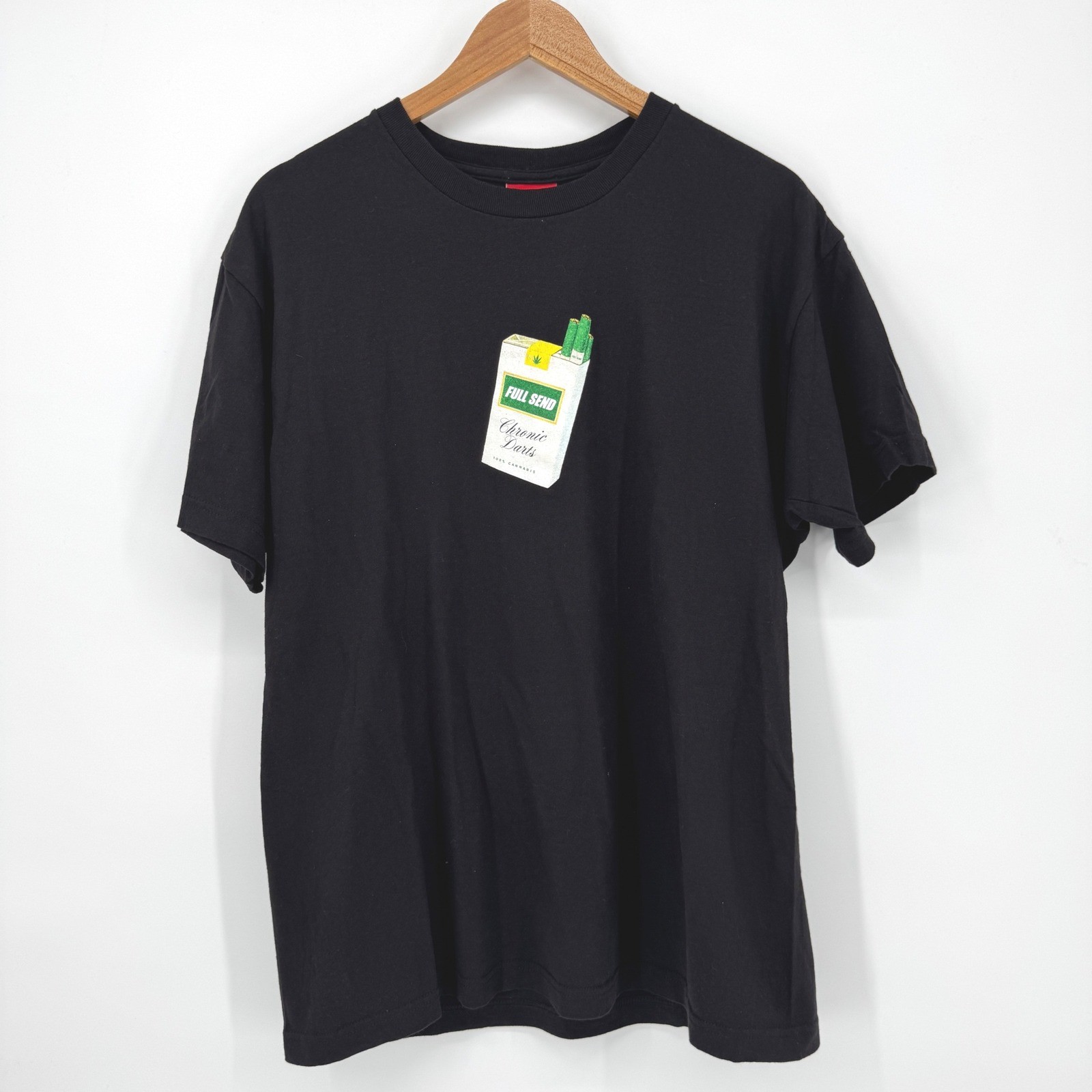 Full Send Chronic Darts T Shirt Mens Large Black Nelk Boys Cannabis Graphic Tee