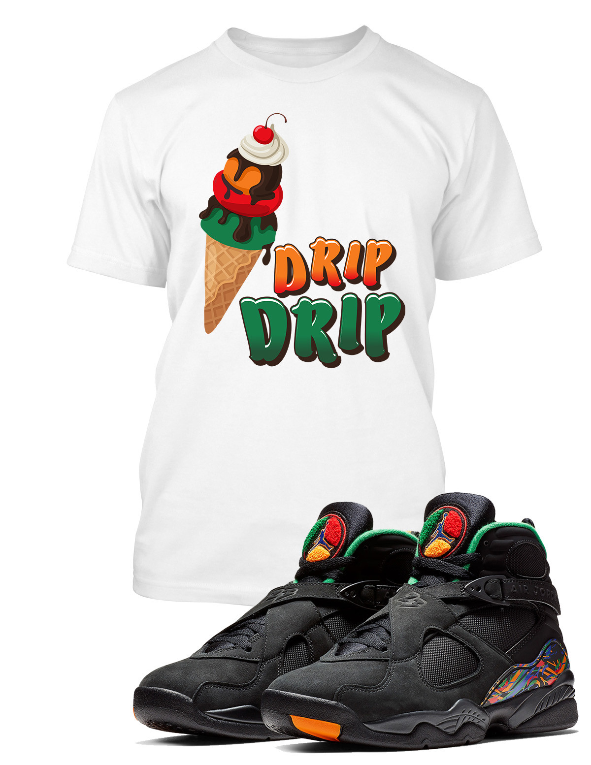 Drip Drip Graphic Sneaker Tee Shirt to Match Retro J8 Raid Mens Big Tall Sm T gallery