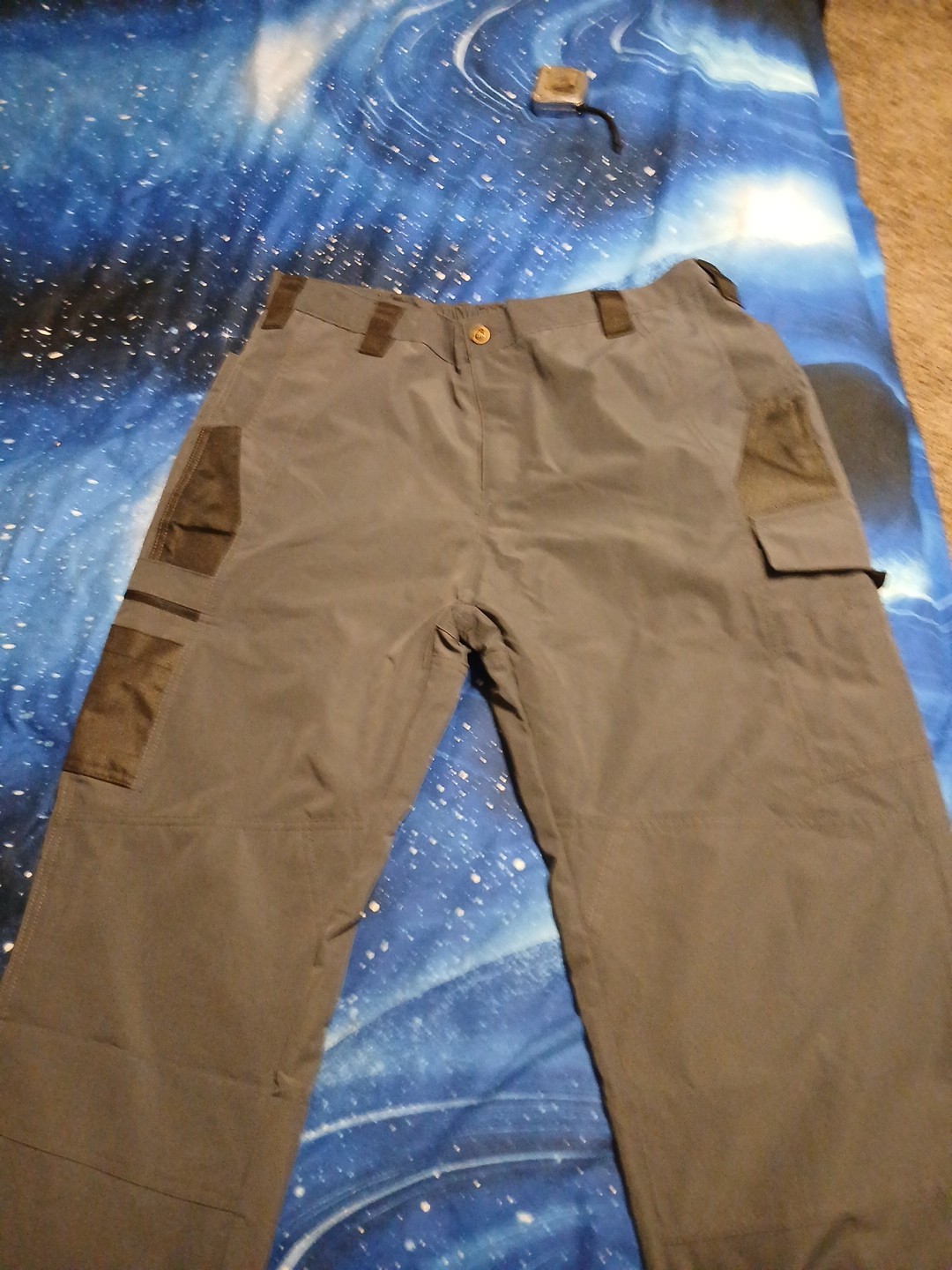Men’s Cargo Pants With Side Pockets Grey Black Design Fits XL Sizes