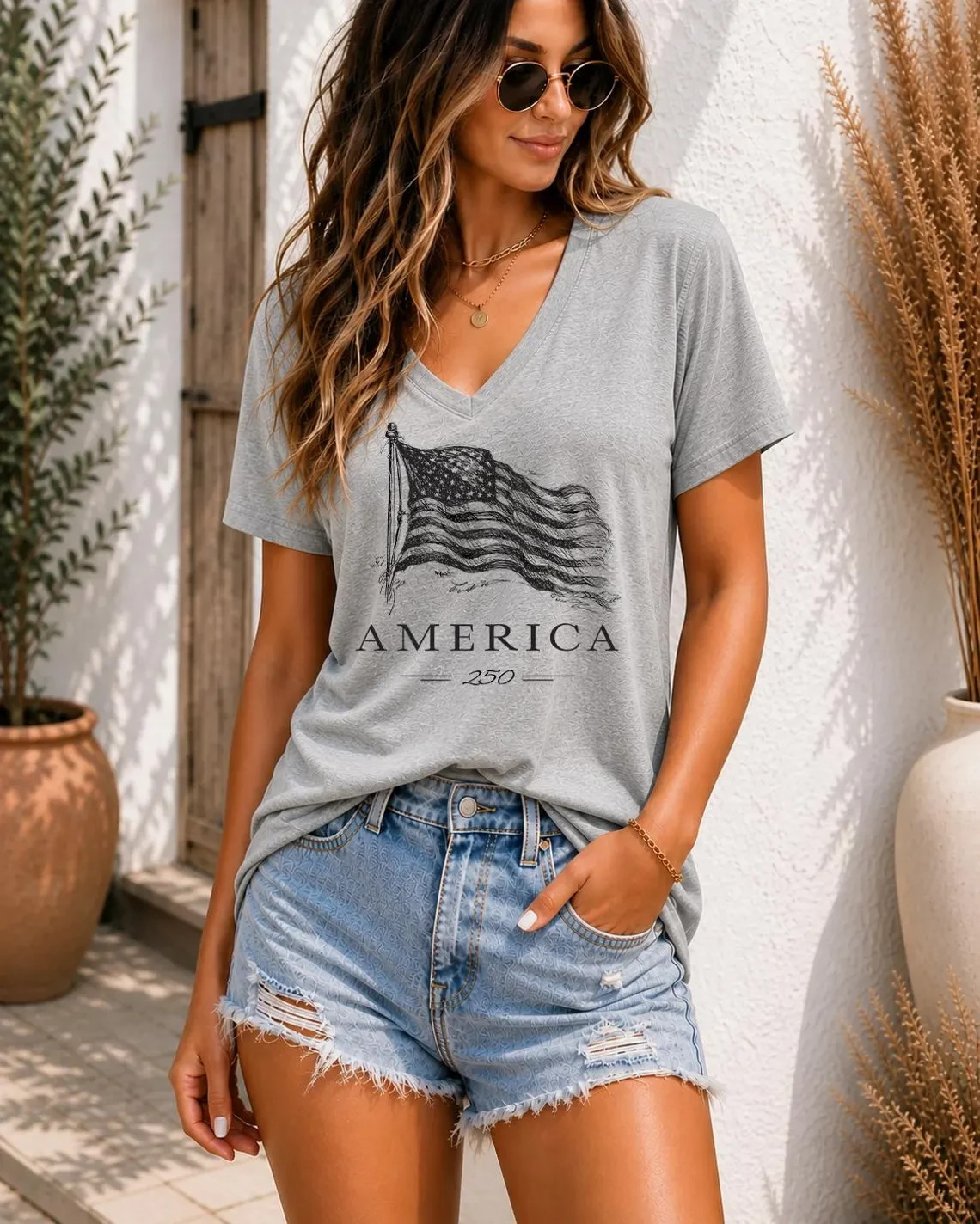 Christian America 250th Anniversary Shirt, V-Neck 4th Of July Shirt gallery