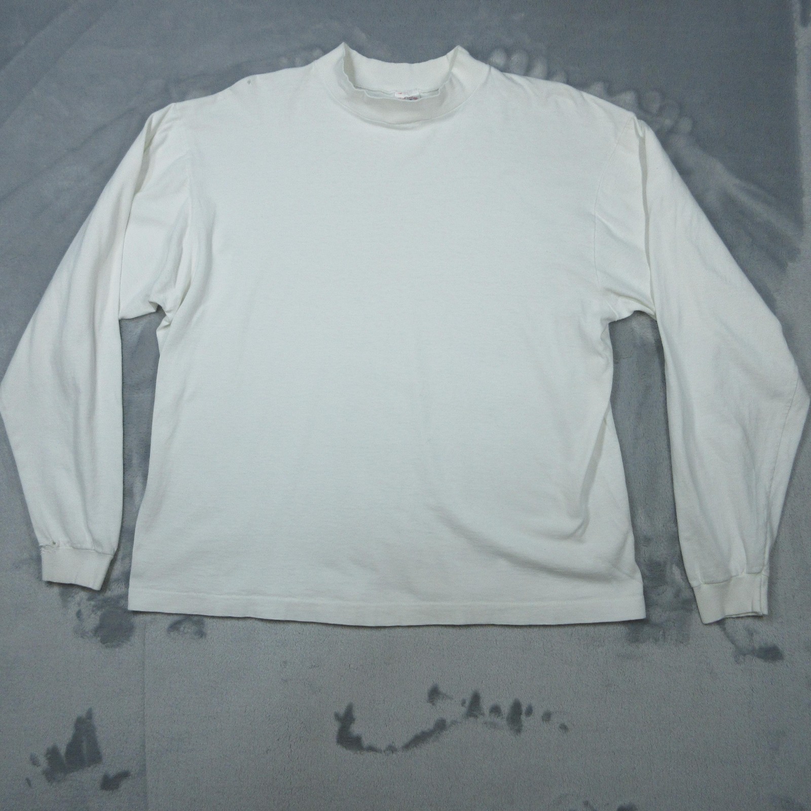 Vintage Fruit of the Loom Shirt Men XL White Mock Neck Long Sleeve USA 90s Thras gallery