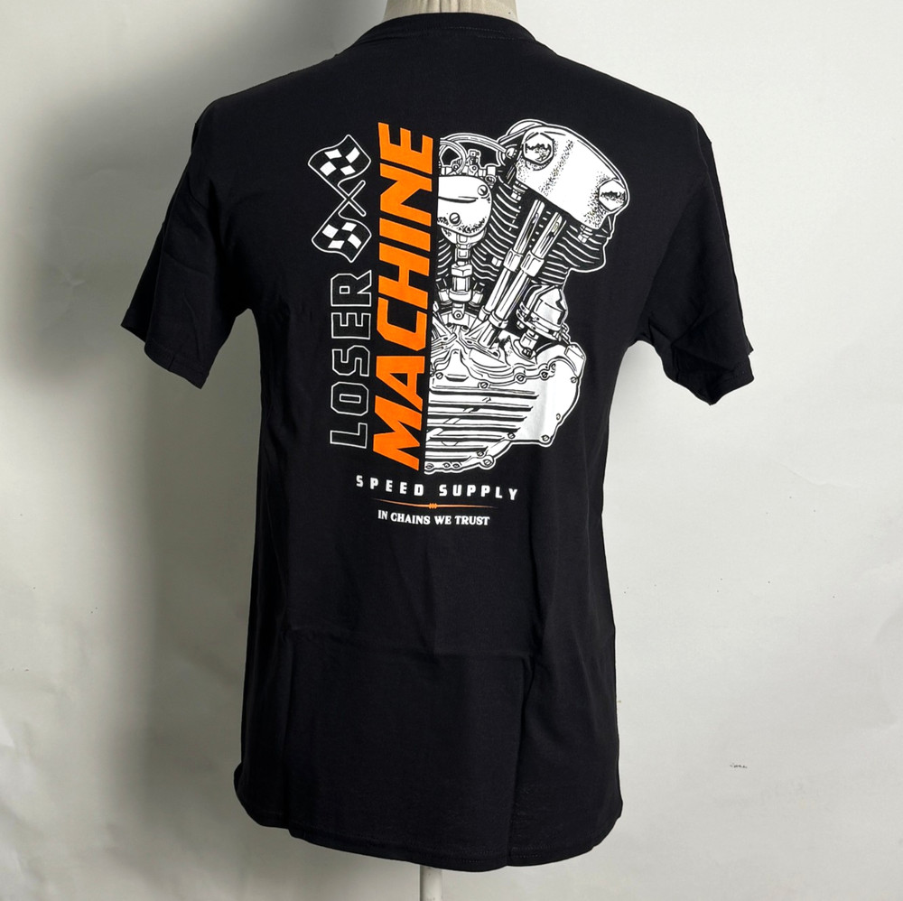 Loser Machine Men’s T-Shirt Knuckle Overdrive Black Size 3XL NWT Engine Racing