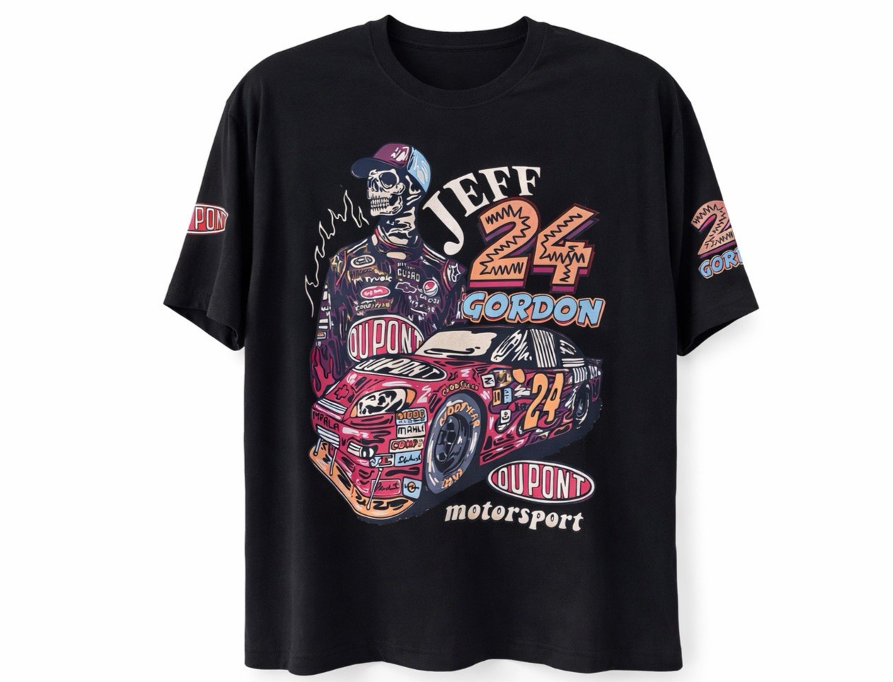 Jeff Gordon Racing Style T Shirt Mens 2XL Black Graphic Tee Motorsport