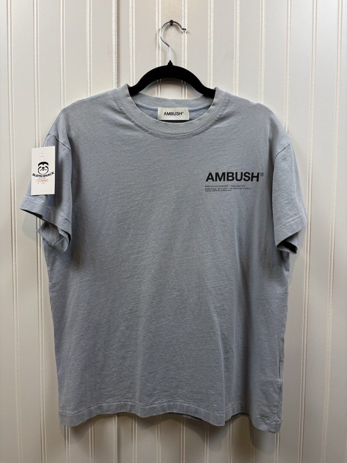 AMBUSH T-Shirt Blue Mens Sz 2 NOBO AW 2018 COLLECTION Limited Edition Japan