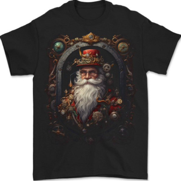 Steampunk Santa Claus Xmas Christmas Mens T-Shirt 100% Cotton gallery