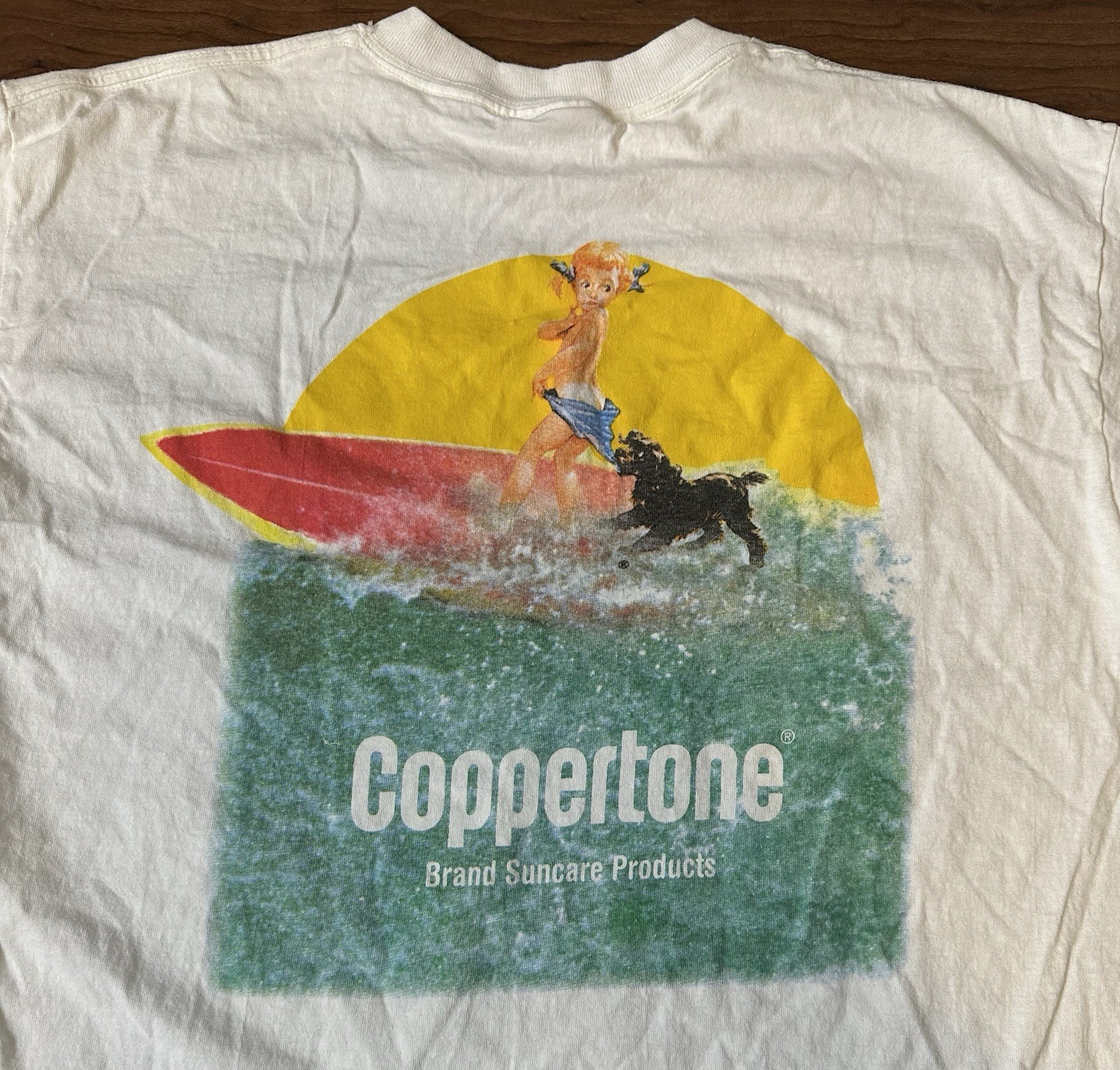 Vintage 90s Coppertone Sunscreen T-Shirt Mens XL Single Stitch Ad Promo USA Made gallery