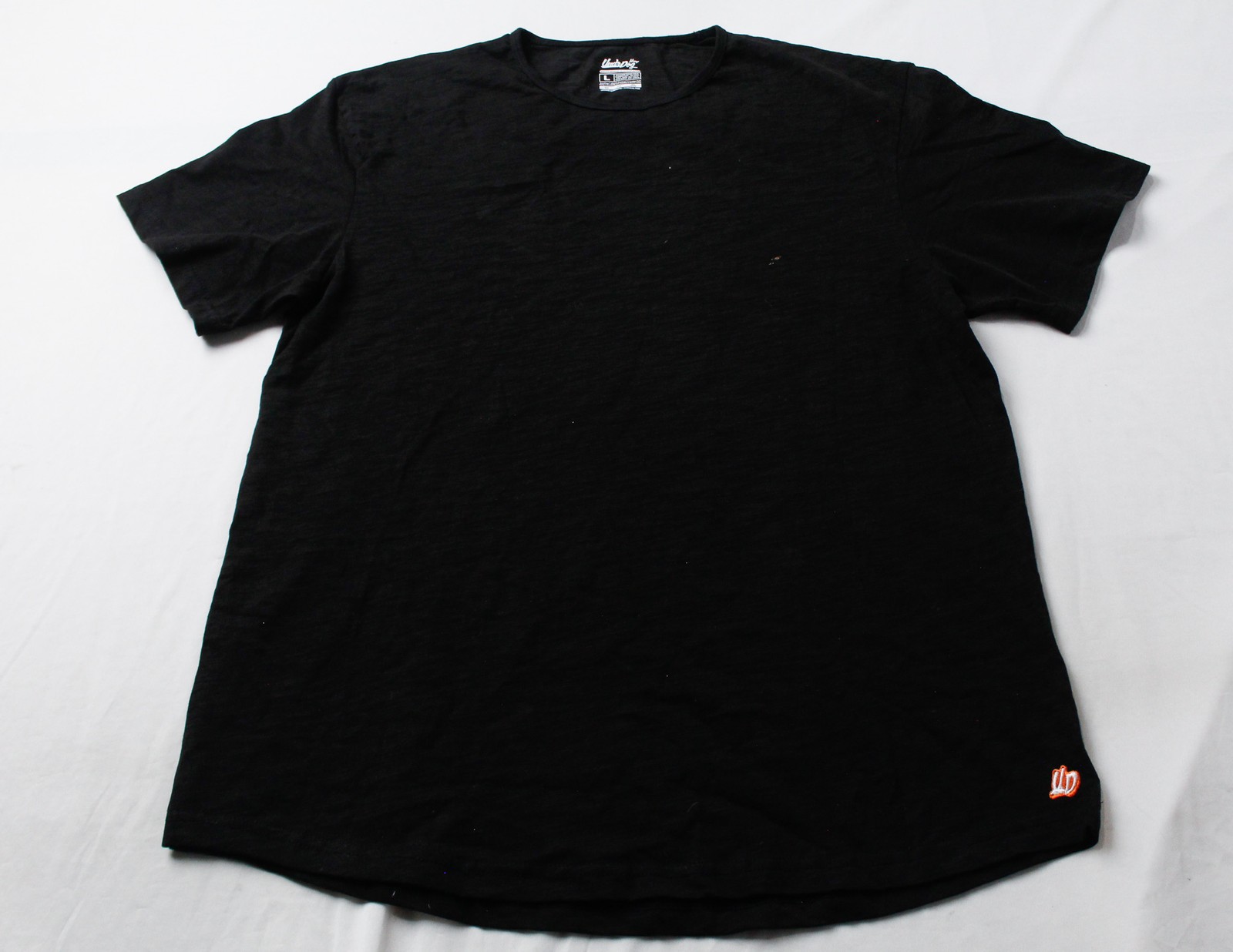 UndrDog Men’s Solid Short Sleeve Curved Hem Hemp T-Shirt CL8 Black Large