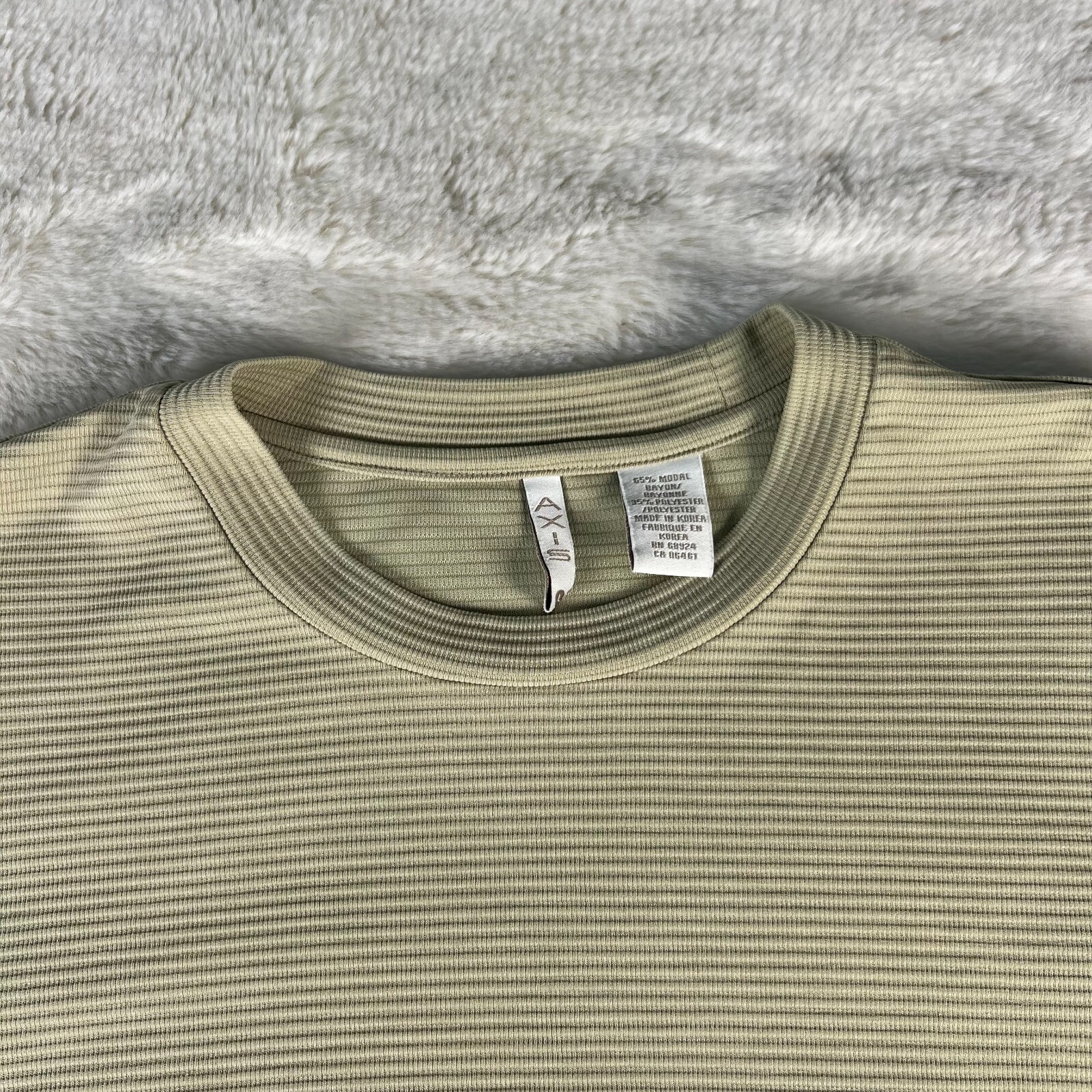 Vintage Axis LA Mens Short Sleeve T-Shirt Textured Stripes Mens XL Light Green gallery