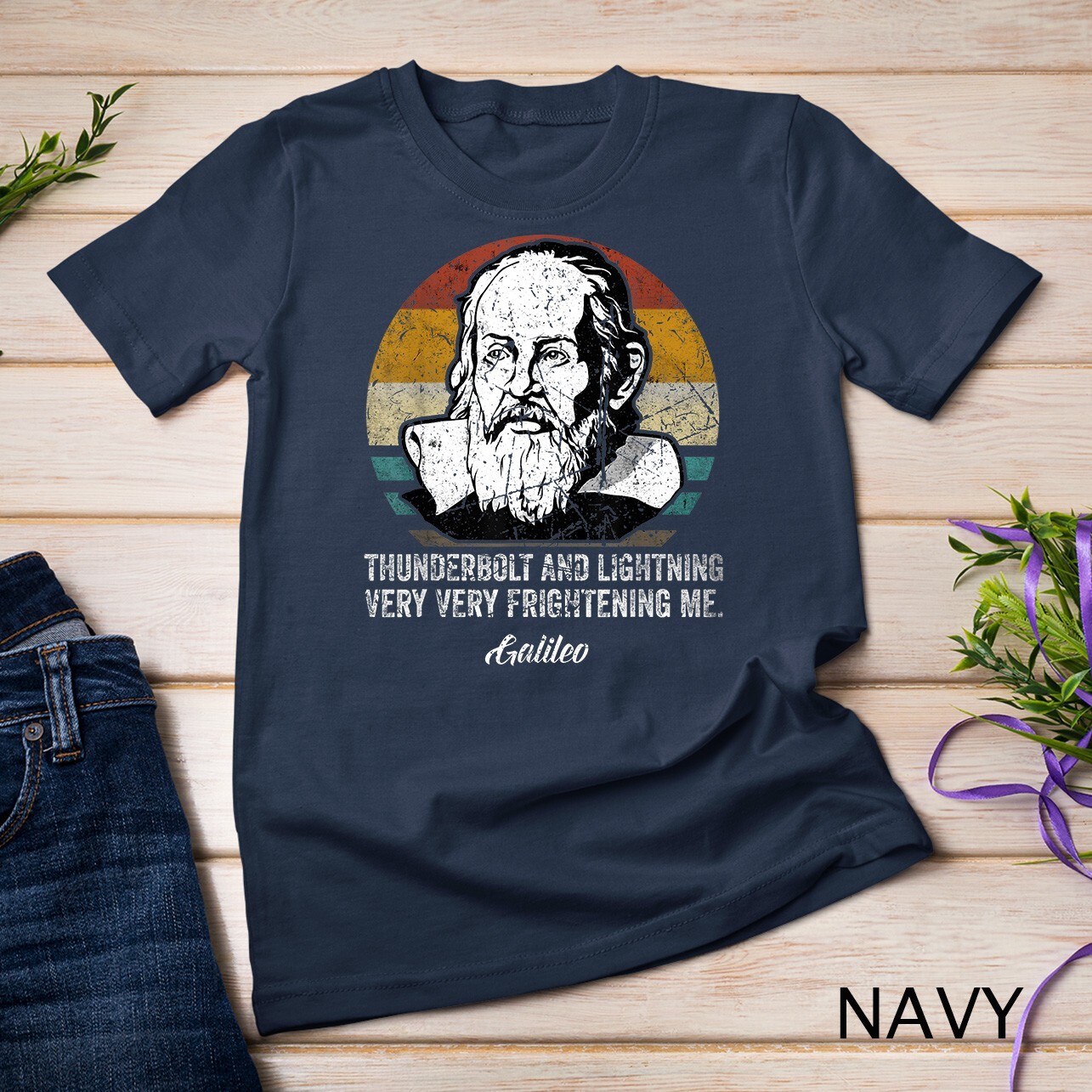 Thunderbolt lightning Galileo philosopher physics astronomy Unisex T-shirt gallery