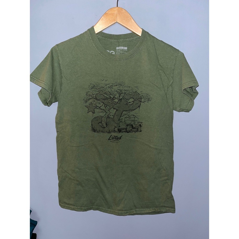 LRG Lifted Research Group Green Graphic T Shirt Size Small Graphic Tee