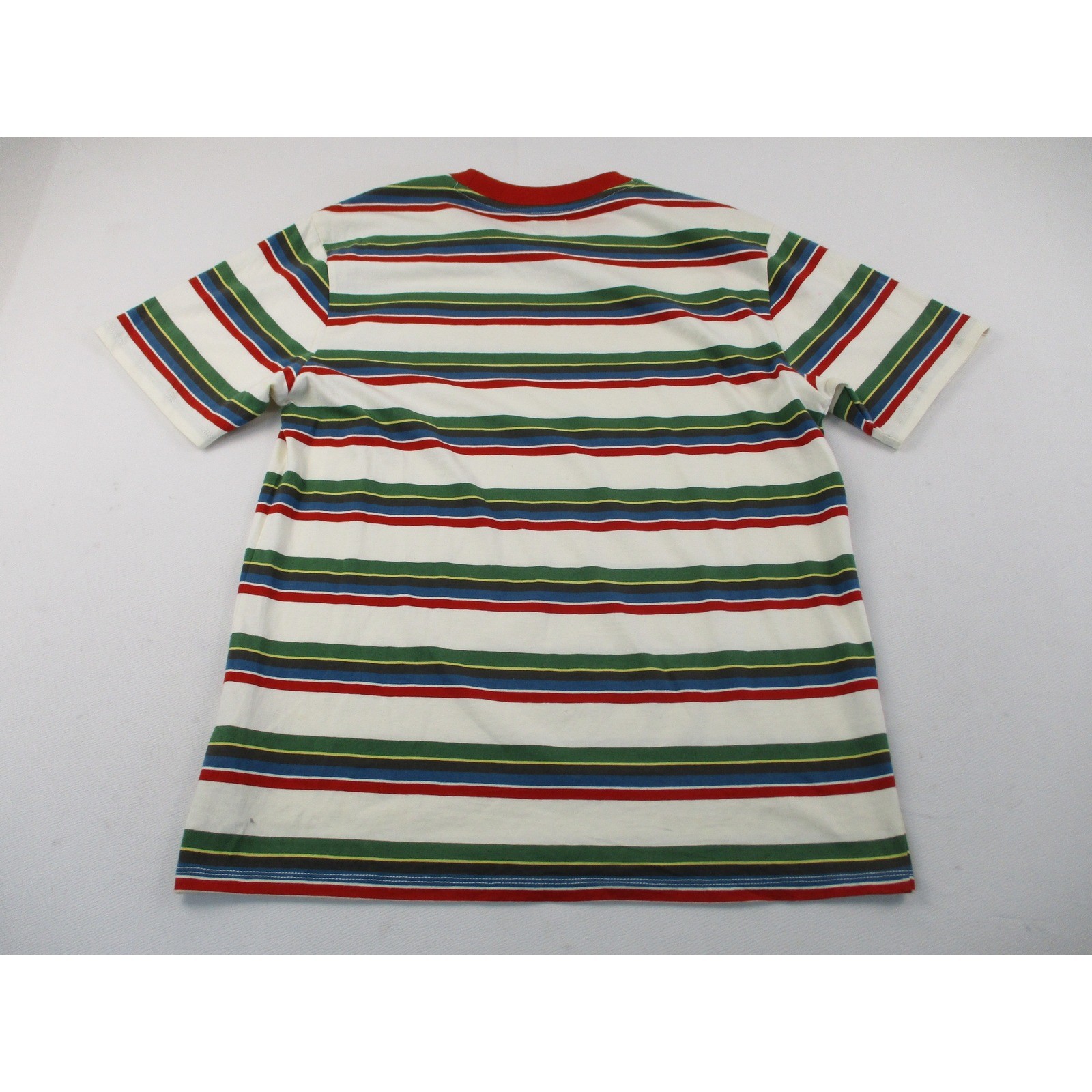 Guess Shirt Mens Medium White Multicolor Striped Embroidered Logo Retro Y2K gallery