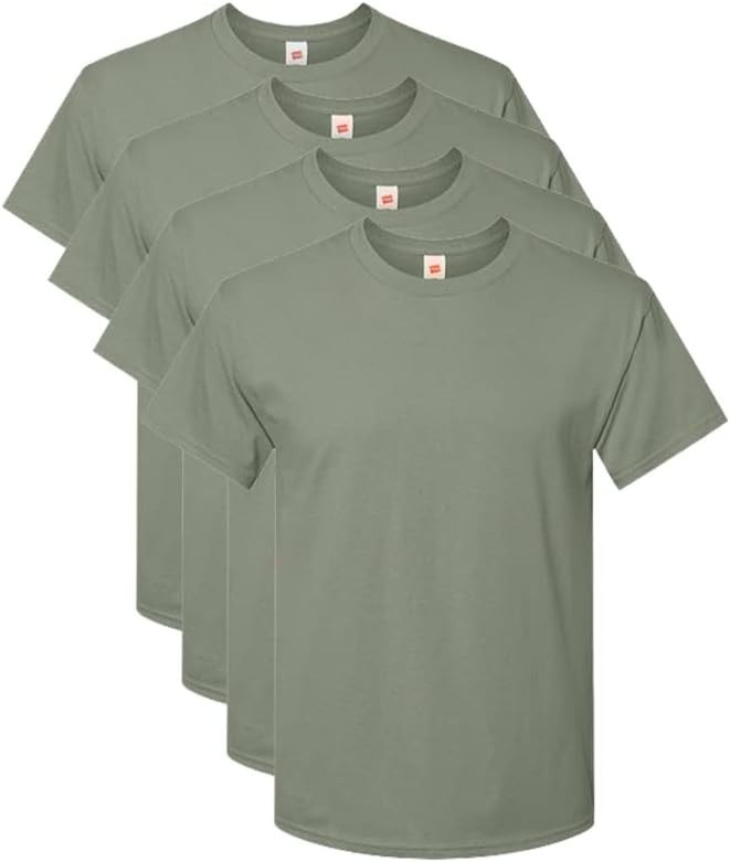 Hanes Men Crew neck T-Shirt 4-Pack ComfortSoft 100% Cotton Heavyweight Tee Plain gallery