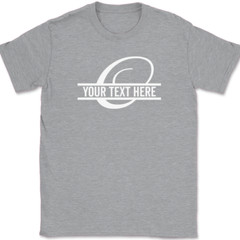 Letter O Monogram Your Text Here Custom T-Shirt Personalize Family Tee