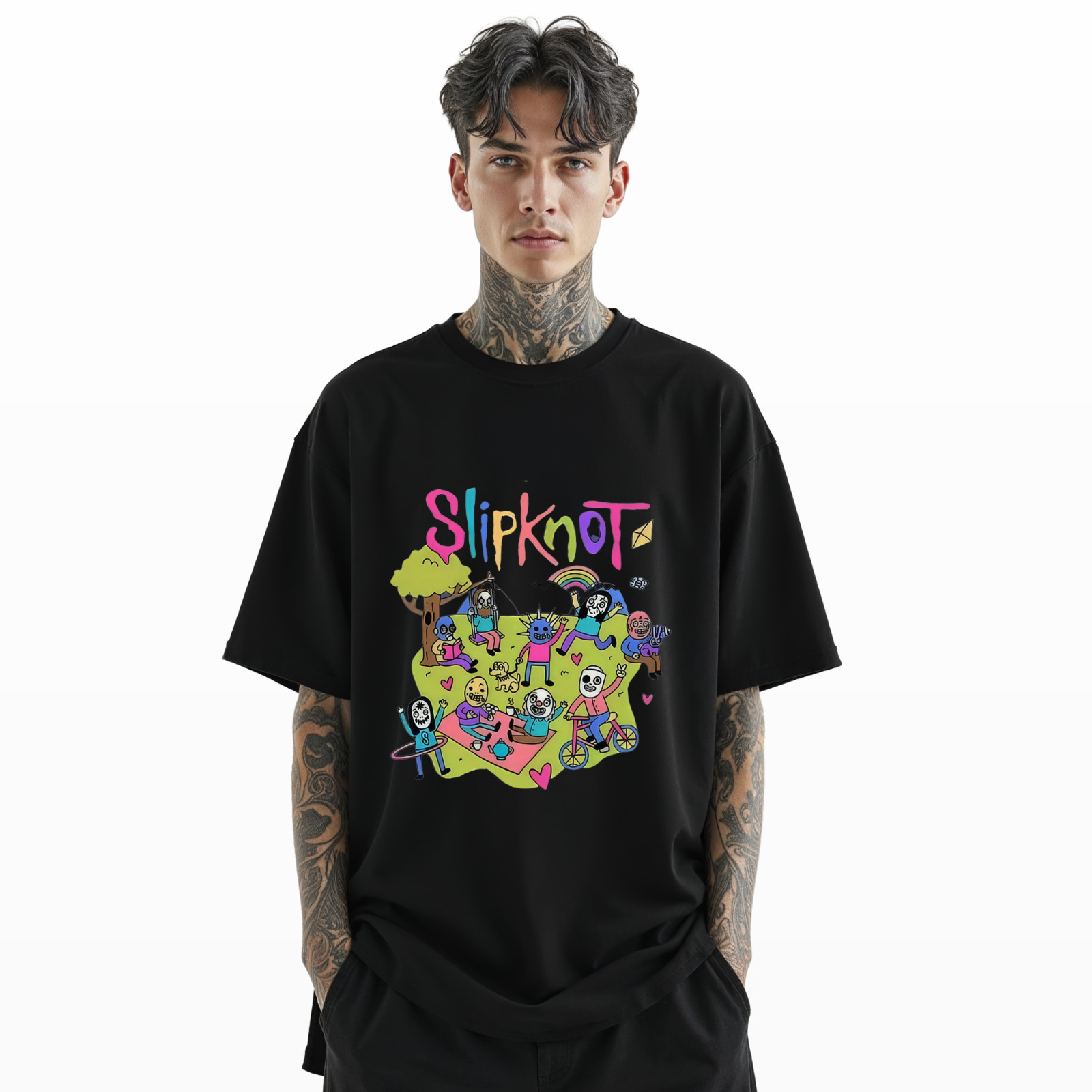 Slipknot Cartoon Parody T-Shirt – Funny Cute Band Graphic Tee A474 gallery