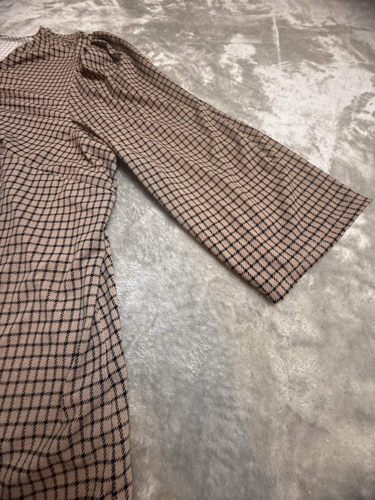 Adrianna Papell Long 3/4 Sleeve Black Tan Stretch Blouse Elastain 3xl gallery