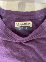 MEN’S LARGE MAGELLAN PURPLE LONG SLEEVE SLEEVE SHIRT – WHITE & YELLOW LOGO