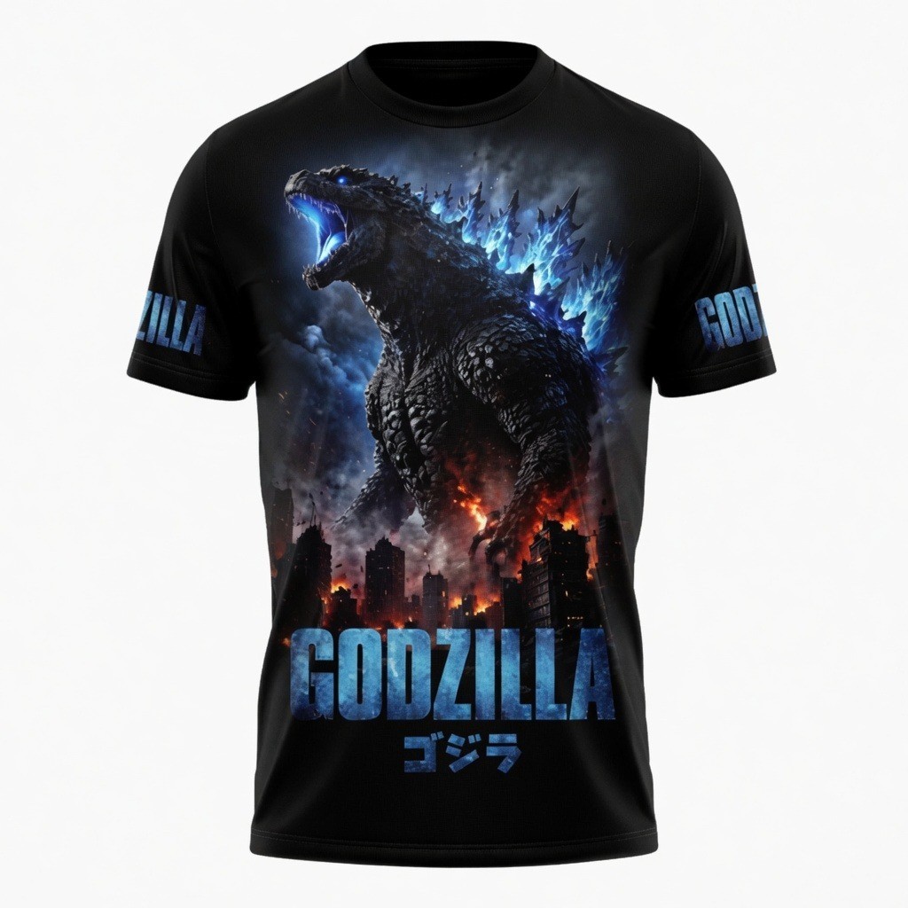 Godzilla Evolved Shirt Pink Atomic Breath 3D All Over Print Kaiju Movie Tee gallery