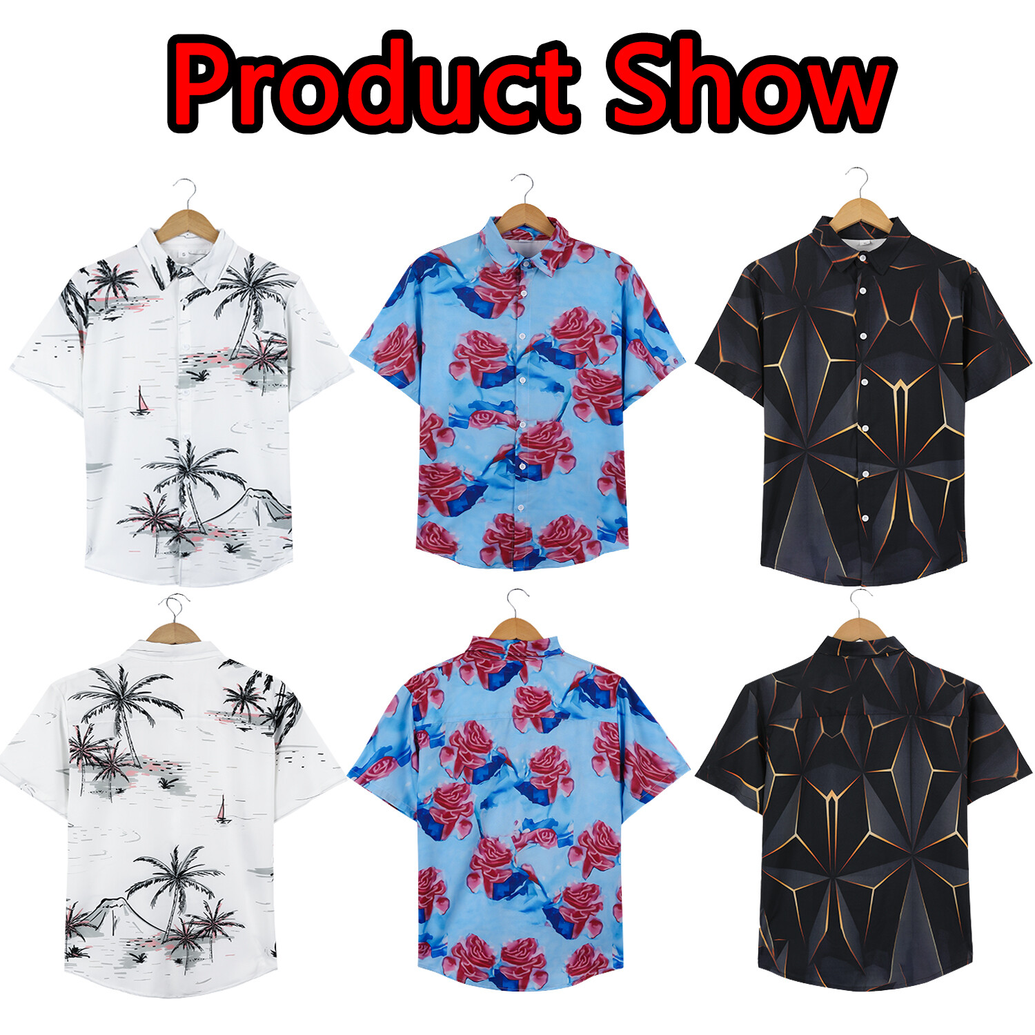 Men Hawaiian Shirts Floral Palm Tree Sunset Surf Beach Party Holiday Stag Dance gallery