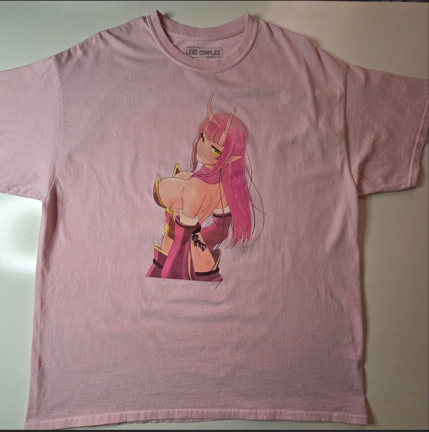 Lewd Complex T-Shirt XL Pink Graphic Yurei Anime Manga Spencer's Streetwear gallery