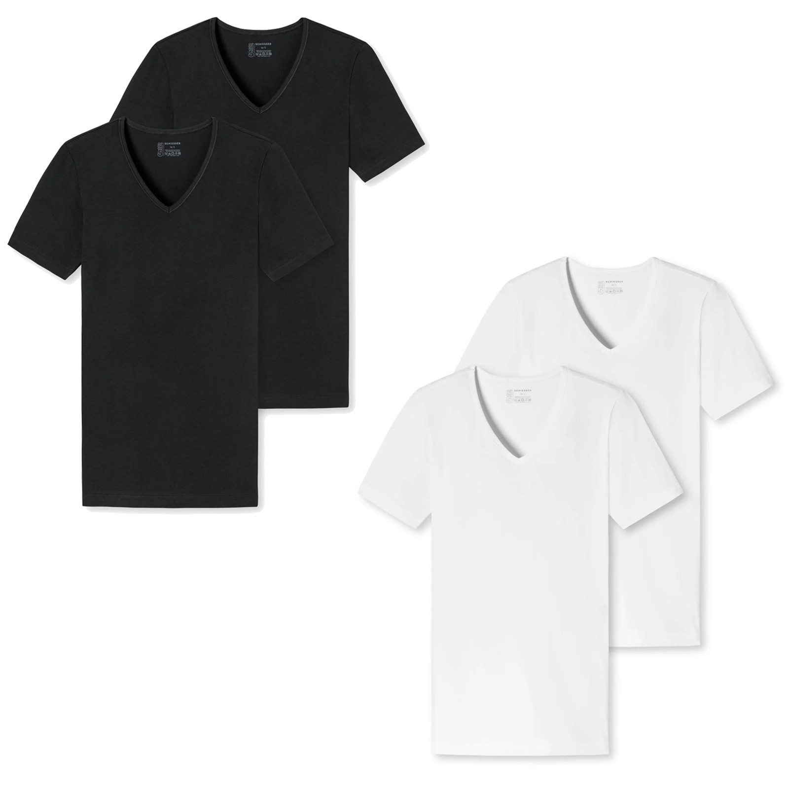 Schiesser Men’s T-Shirts in Pack – Series “95/5”, Value Pack, V-Neck,…