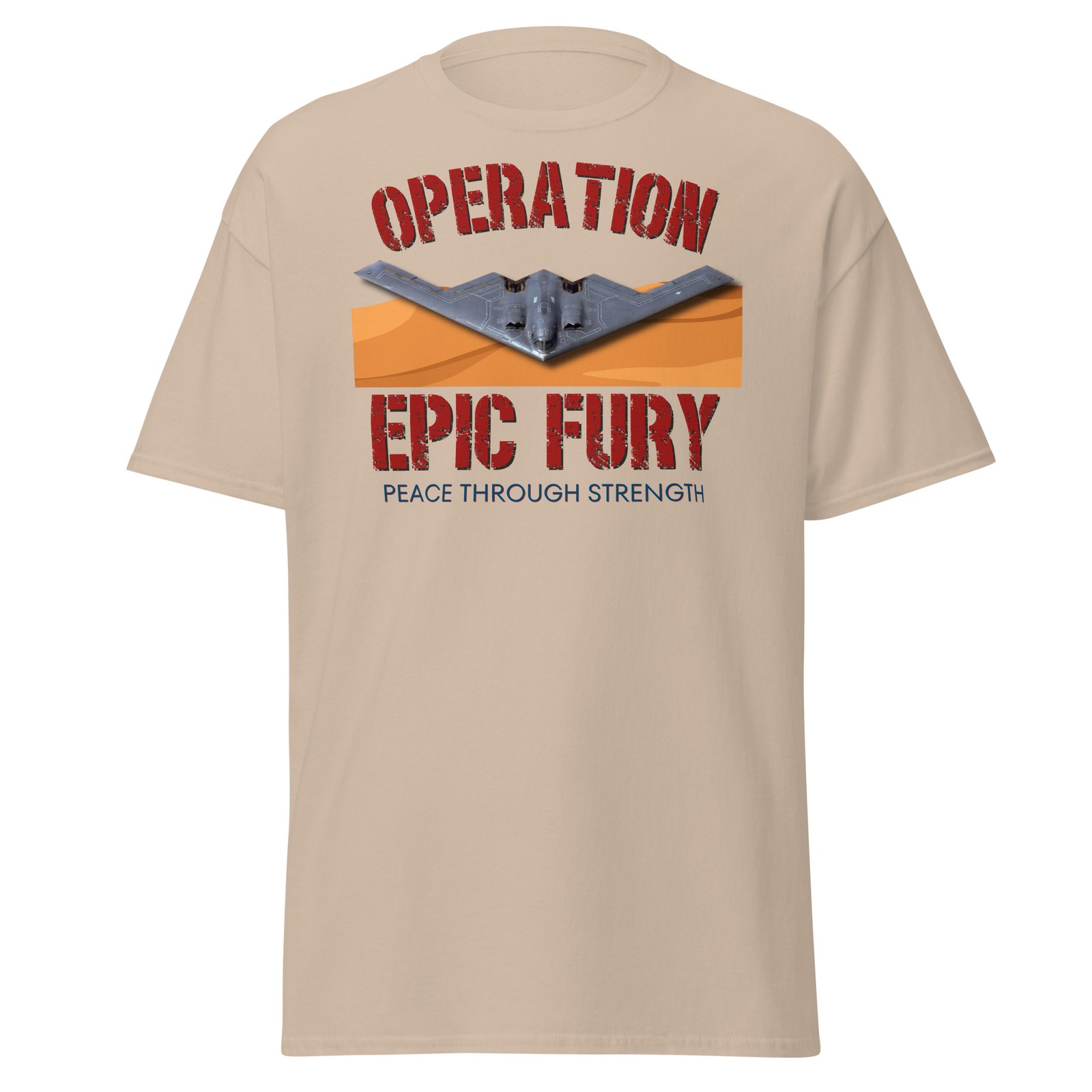 Operation Epic Fury Shirt Peace Through Strength Patriotic Military Bomber Tee