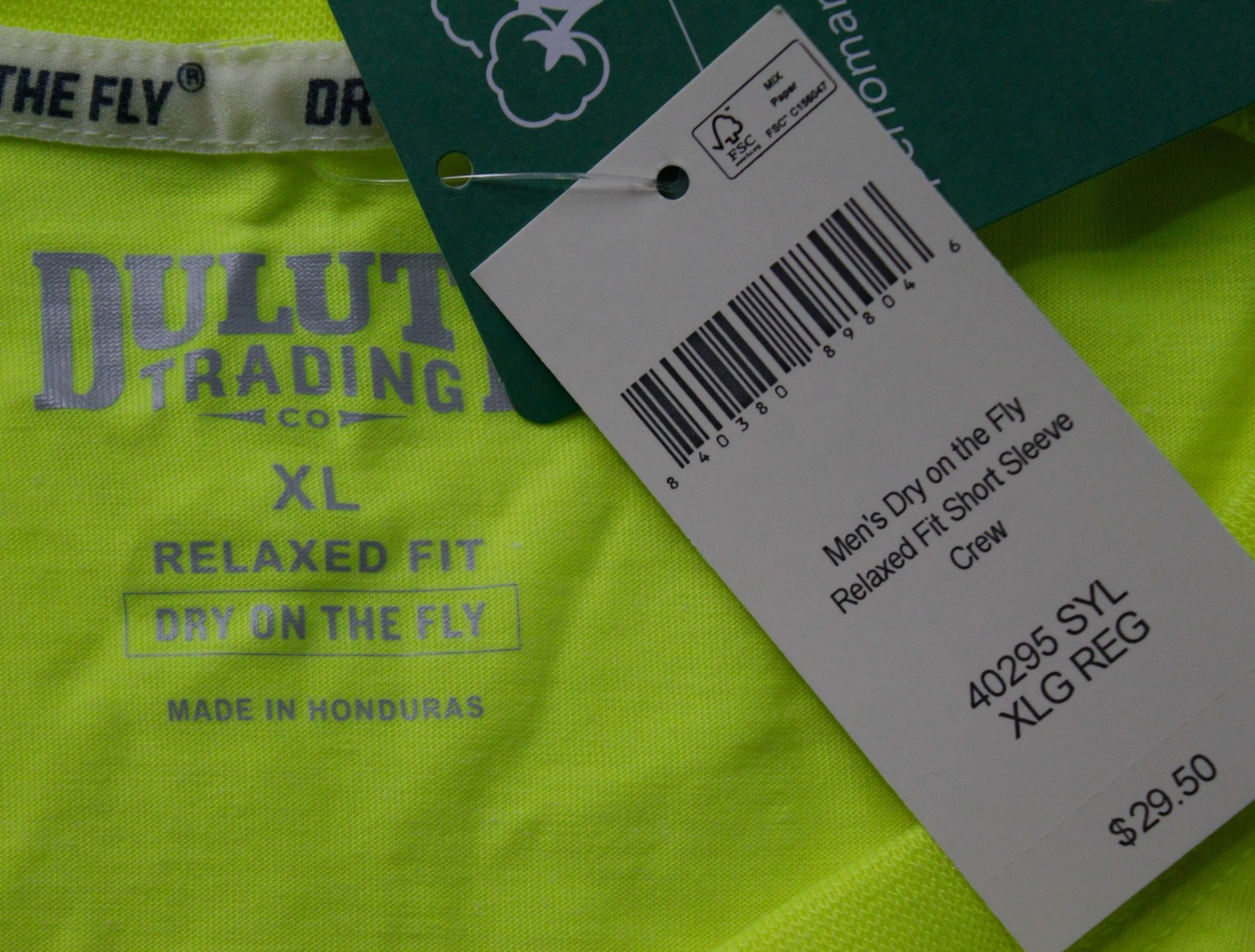 Duluth Trading Co Mens Relaxed Fit Short Sleeve Shirt NN7 High Vis Yellow XL NWT gallery