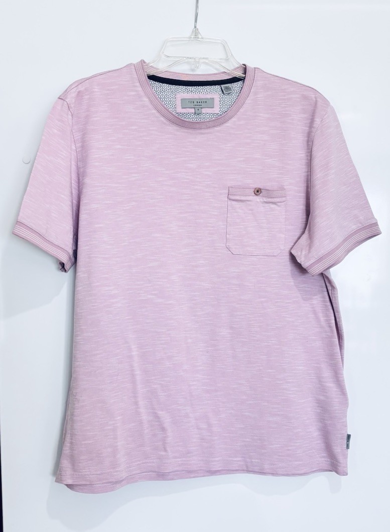 Ted Baker London Dusty Pink Pocket Ringer T-Shirt EUC Size Large gallery