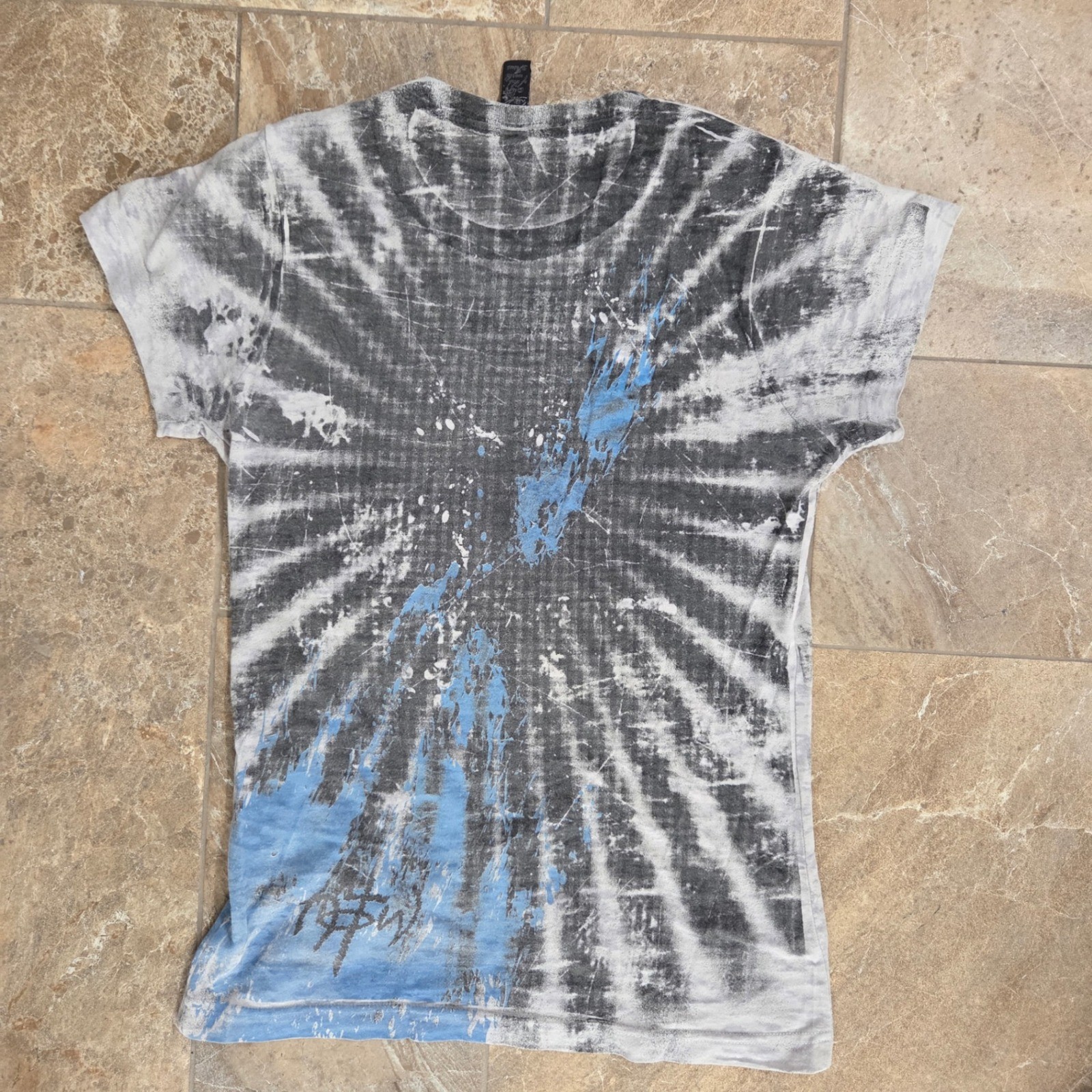 Women Large Cross Graphic T Shirt Tie Dye Religious Gift of Love Eternal Script gallery