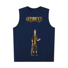 Blue Rebels Graphic Print Sleeveless Crew Neck Regular T-Shirt Unisex M