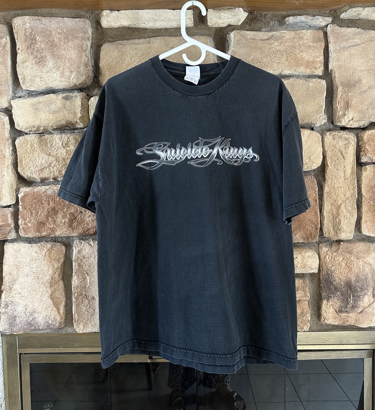 VTG Y2K Suicide Kings Tattoo Style Graphic T Shirt Size XL Mens Grunge Faded