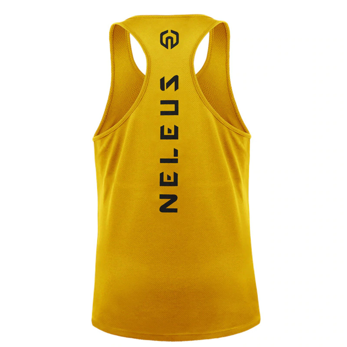 NELEUS ‘Dry Fit Logo Muscle’ Mesh Tank Top Men’s M Gym Workout Exercise Ylw NWT!