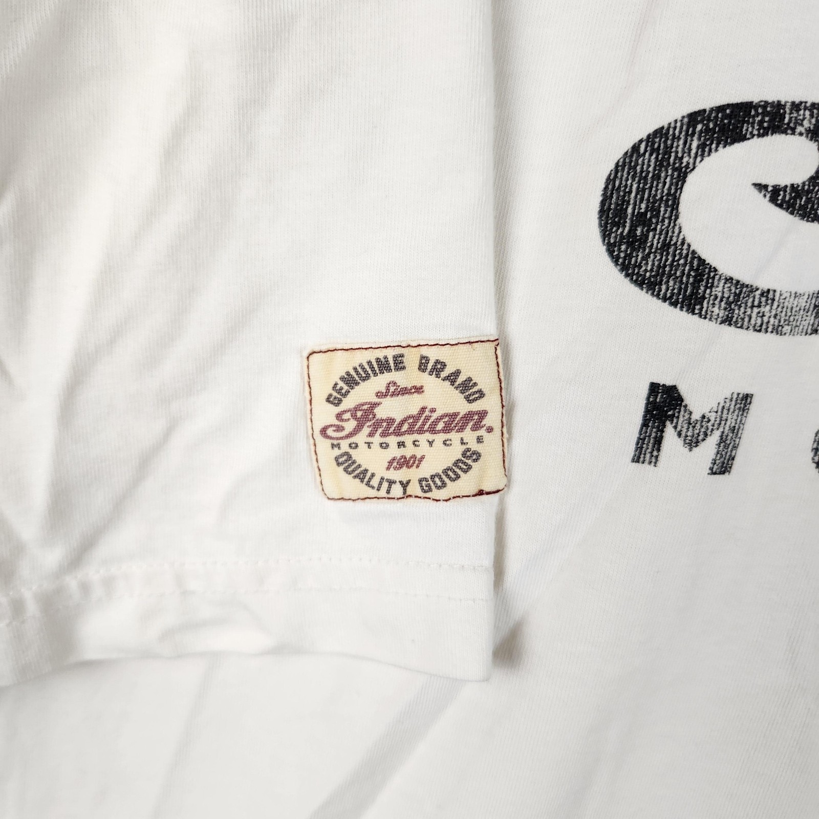 Indian Motorcycle Shirt Mens 2XL White Logo Graphic Pima Cotton Biker Tee Retro gallery