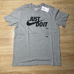 Nike Men Gray Black Short Sleeve Just Do It Logo T Shirt AR5006-063 Size L NWT