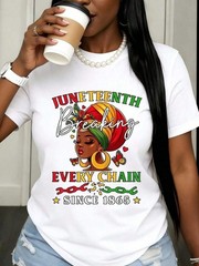Juneteenth Breaking Every Chain Since 1865 Big And Tall Black White T Shirt