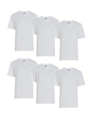 6-Pack WRANGLER Men’s Size M Stretch Crew Tees Short Sleeve Cotton • White