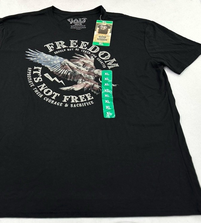 Galt Men's USA American Flag Freedom Its Not Free Graphic T-Shirt, Black, SizeXL gallery