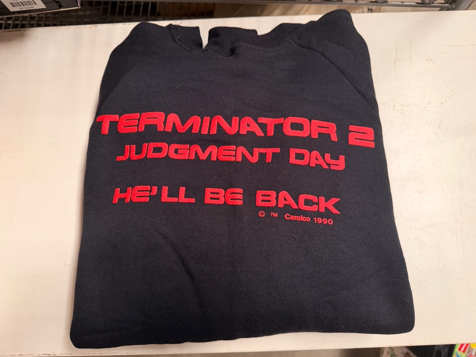 Vintage Terminator 2 Shirt Judgment Day 1990 NOS T2 Movie Promo L USA