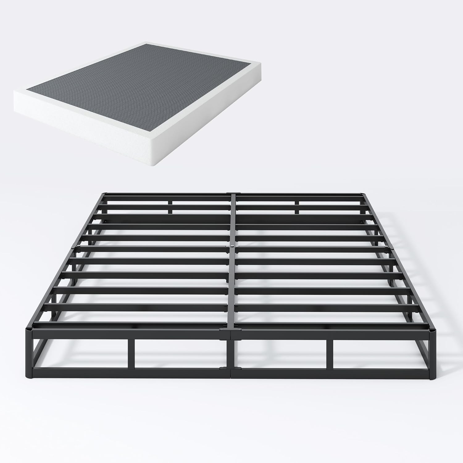 King Box Spring 7 Inch King Size Box Spring & Cover Set 3000lbs Heavy Duty Metal