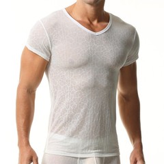 Sexy Ultra-thin Men’s Undershirts Casual Short Sleeve Basic Daily T-shirts Tops
