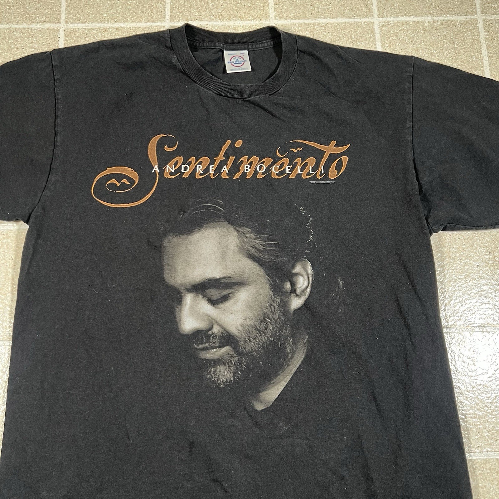 VINTAGE 2000 Andrea Bocelli Shirt Sz Large SENTIMENTO Tee Tshirt Made In USA gallery