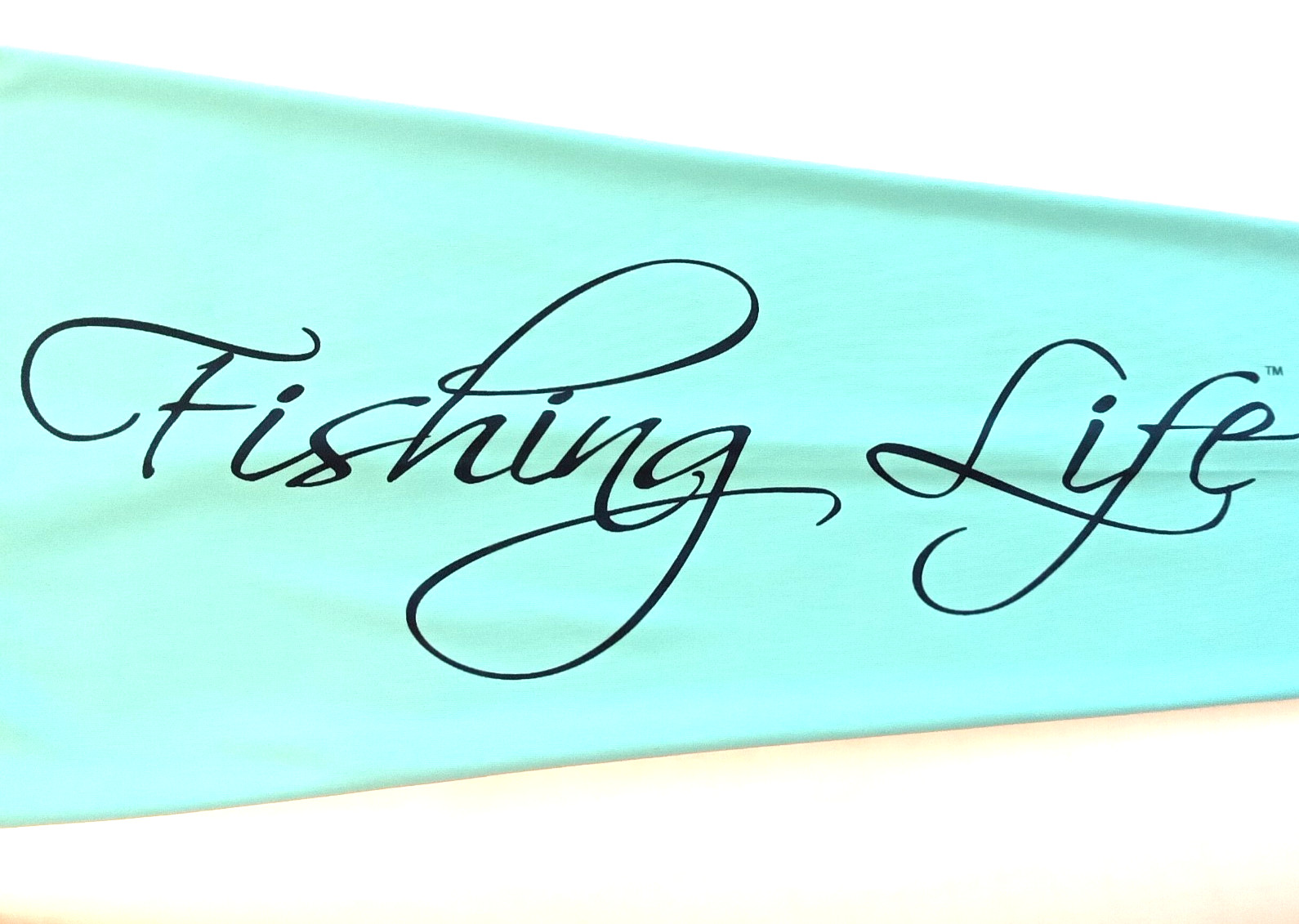 Mens Fishing Life T Shirt 2XL Aqua Blue Long Sleeve Tee Graphic Boating Angler gallery