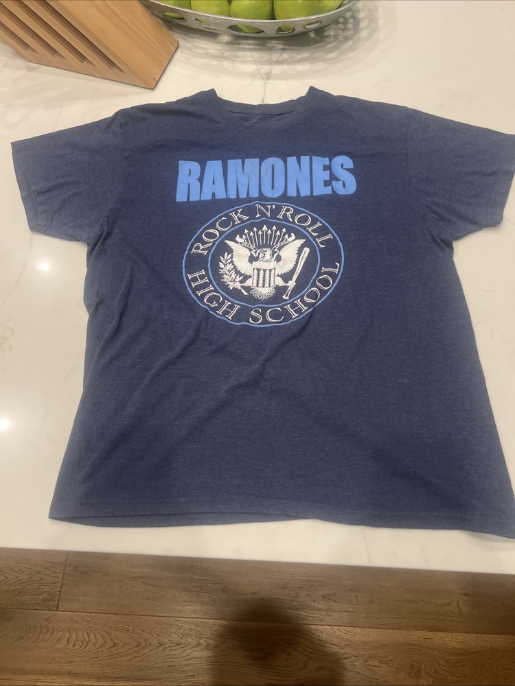 Ramones Rock N Roll High School Dark Blue T-Shirt 2XL Vintage Style ‘80s