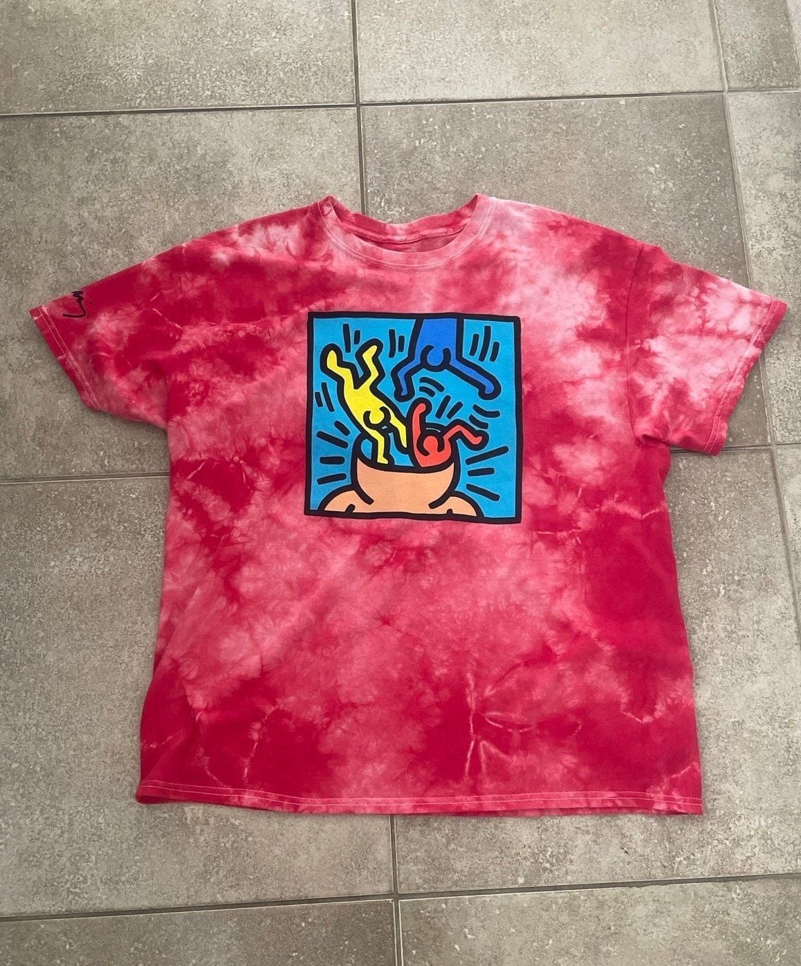 Official Keith Haring Tie Dye T Shirt (L)