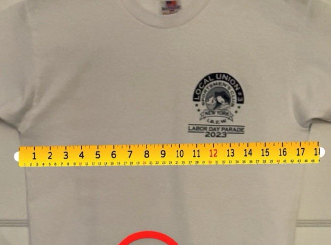 Bayside Local 3 Electrical Workers Union Double Sided White T-Shirt Size Small gallery