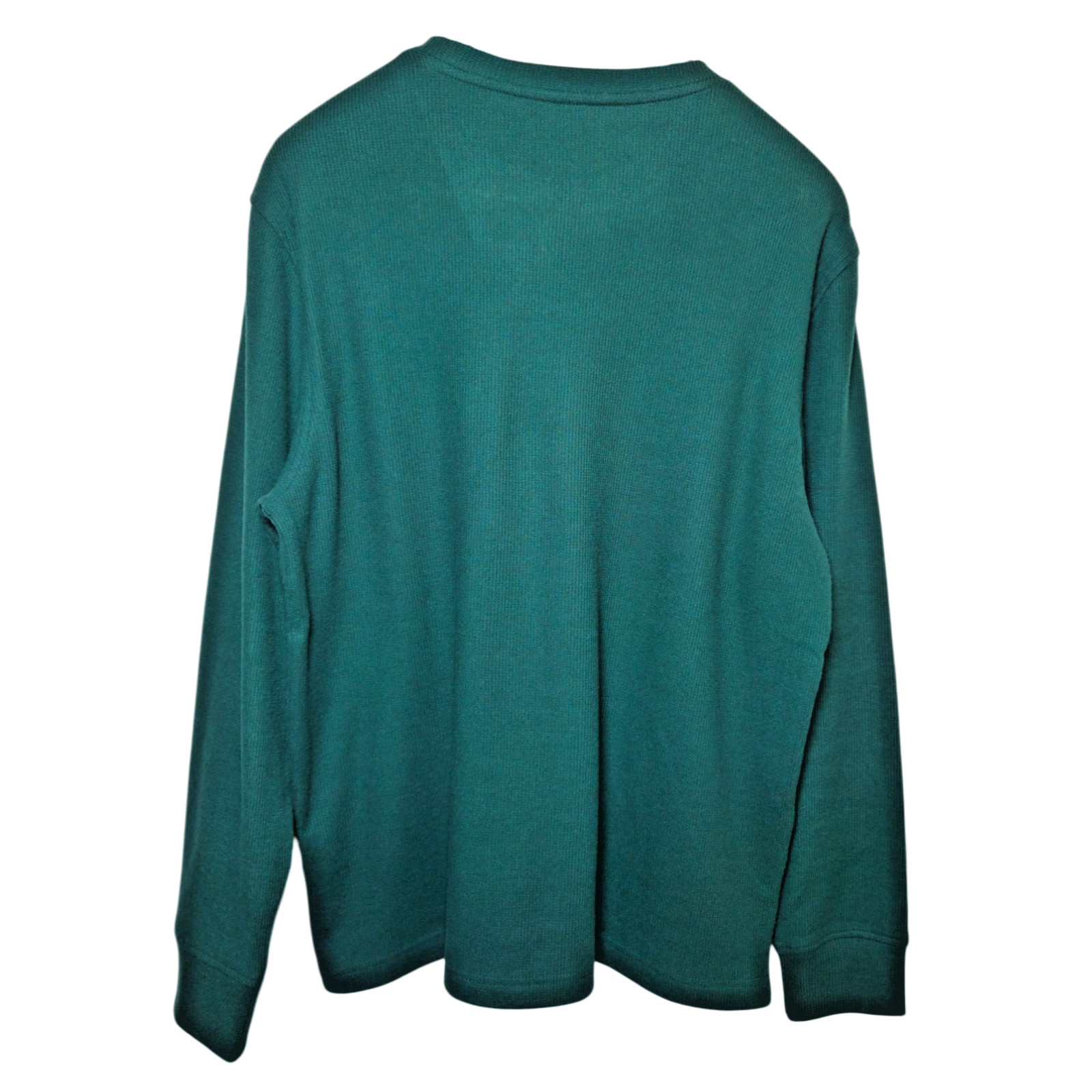 Nautica Sleepwear Men's Green Waffle Knit Crew-Neck Long Sleeve T-Shirt M gallery